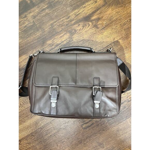 AUTHENTIC COACH LEXINGTON BROWN LEATHER BUSINESS FLAP BRIEFCASE #70666 EUC - Picture 10 of 16